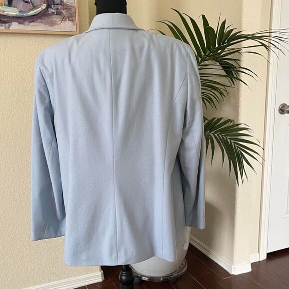 Josephine Chaus Virgin Wool Light Blue Blazer Jacket Women's Size 16 - Picture 2 of 12